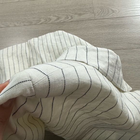 Camilla and Marc Nantucket Linen White Striped Blazer - Picture 8 of 12